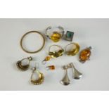 A collection of silver and rolled gold jewellery and other items, including a rolled gold