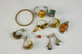 A collection of silver and rolled gold jewellery and other items, including a rolled gold