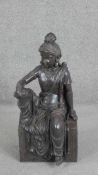 An Indian bronze effect moulded statue of seated Buddha. H.67 W.31 D.30cm.