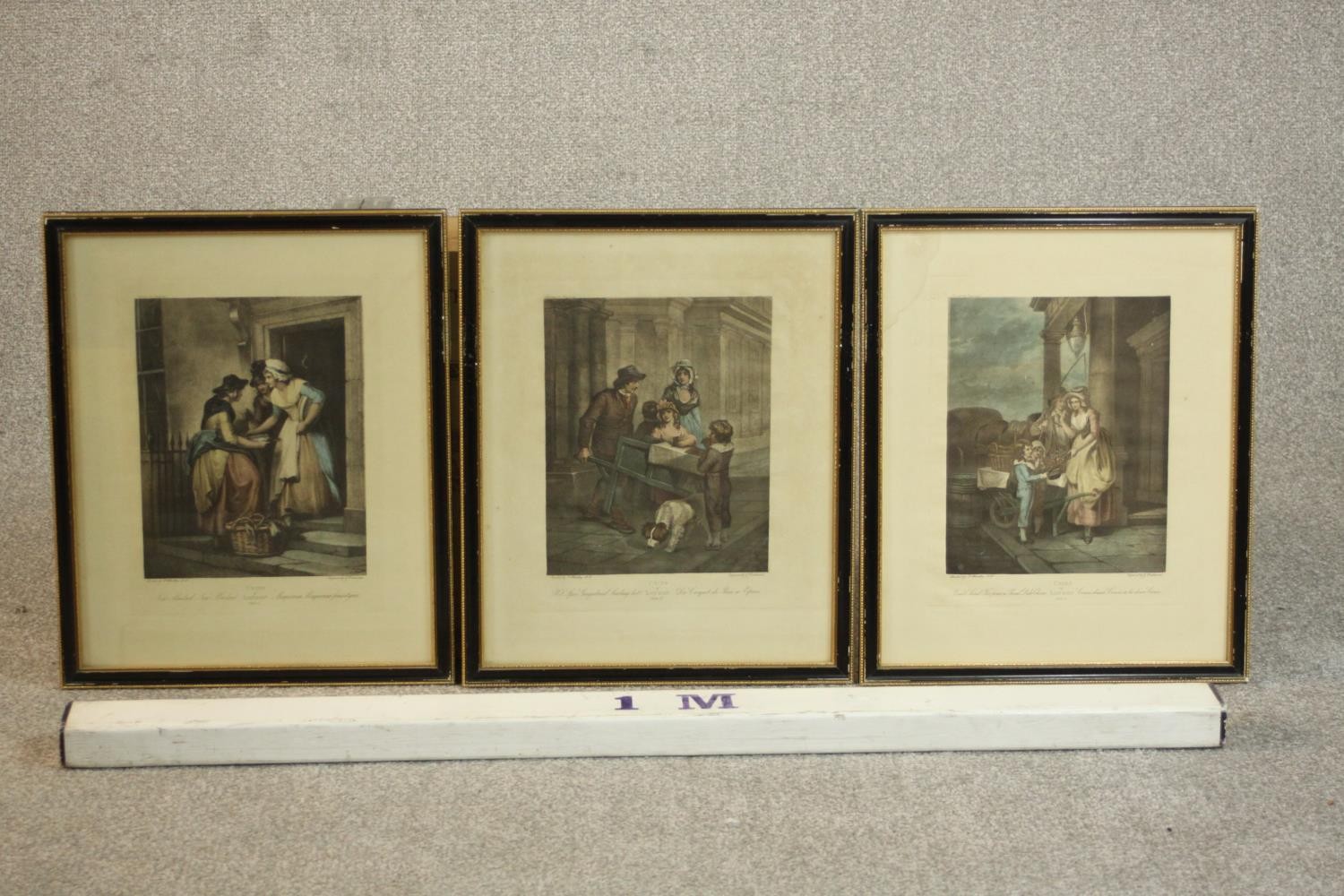 Three Cries of London prints, in verre eglomise frames. H.43 W.36cm. (each) - Image 2 of 6