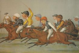 A Vanity Fair colour horse racing print, The Winning Post. H.52 W.66cm.