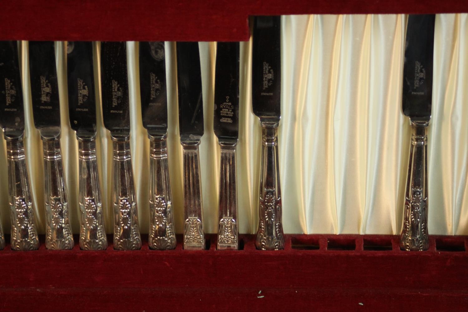 A part canteen of silver plated cutlery. H.10 W.47 D.32cm. - Image 6 of 9