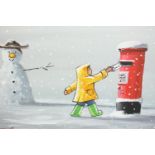 Pete Rumney (Contemporary), Letter in the Snow, November 2017, acrylic on canvas, signed lower left,