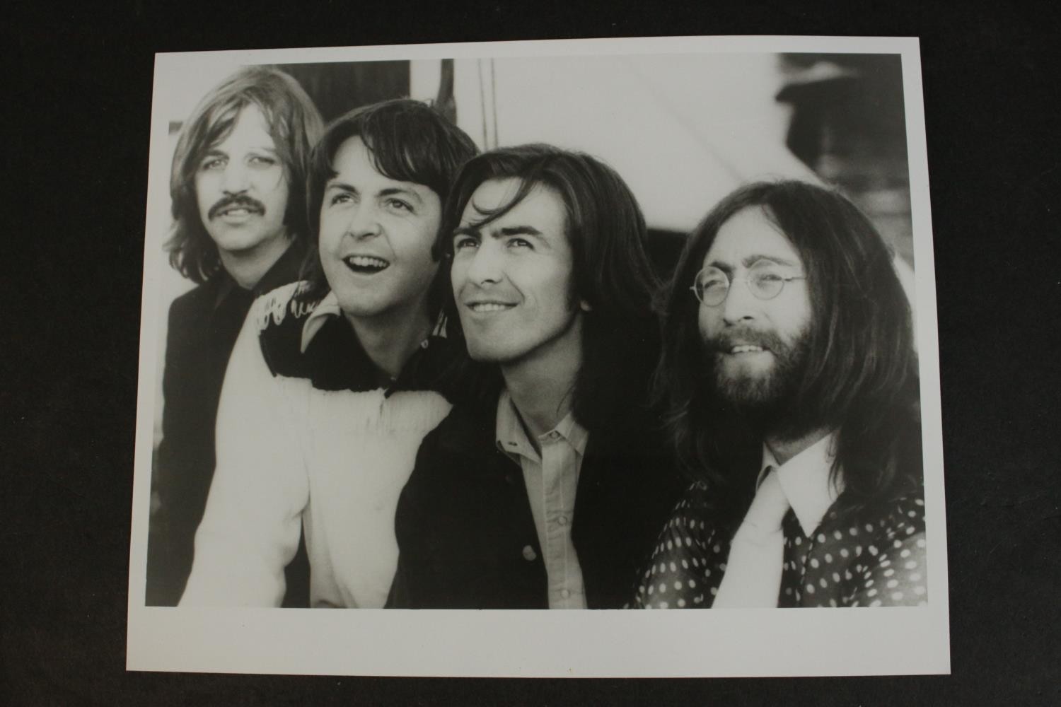 A black and white 1969/70 photo of The Beatles. H.20 W.25cm.