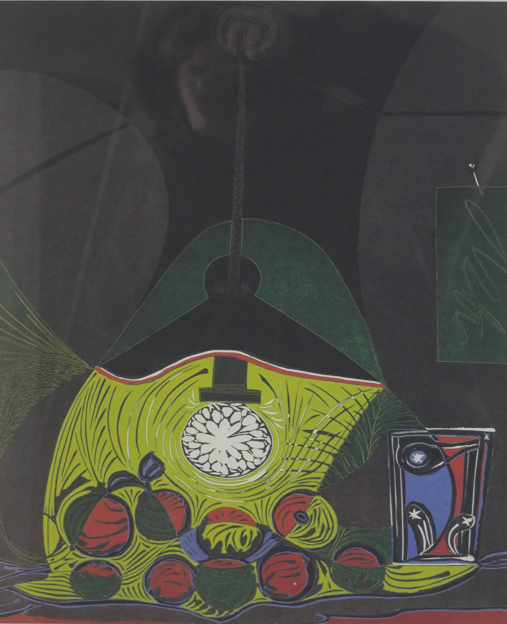 After Pablo Picasso (1881-1973), Interior, offset lithograph. H.63 W.56cm