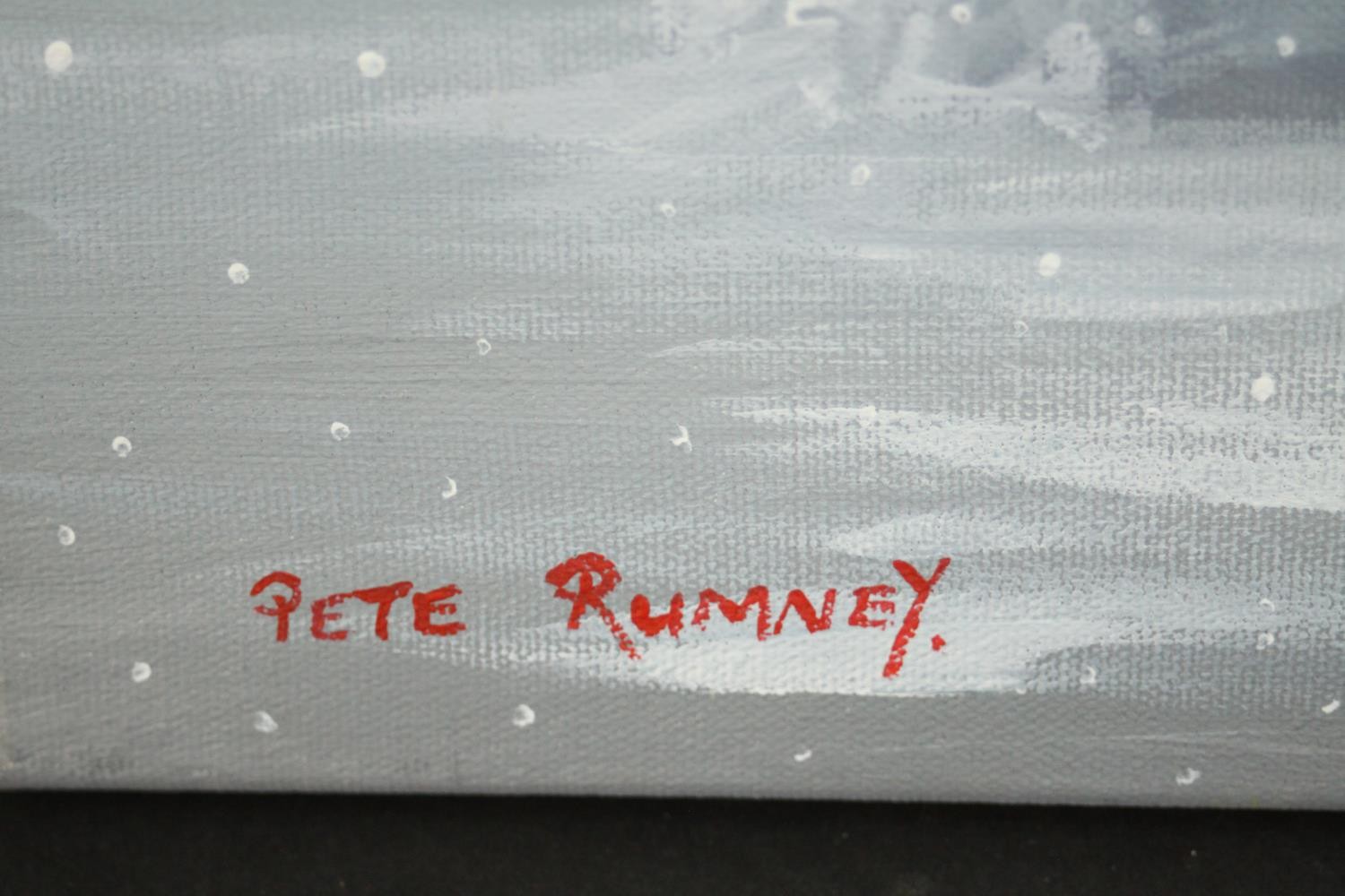 Pete Rumney (Contemporary), Letter in the Snow, November 2017, acrylic on canvas, signed lower left, - Image 4 of 6