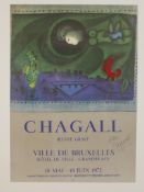 Marc Chagall, Ville De Bruxelles, 1972, 1975 Offset Lithographic Exhibition Poster, in colours,