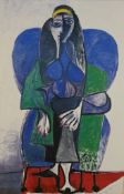 Pablo Picasso (1881-1973), Femme Francis, quadrichrome after original. H.83 W.59cm