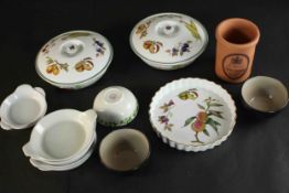 A collection of ceramic dinner ware this includes three pieces of Royal Worcester Evesham and