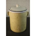 A Moira large twin handled stoneware internally glazed kitchen storage jar. Maker's stamp to the