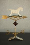 A hand painted white horse cast iron weather vane by Hale Ballyporeen Co Tipp Pat. H.59 W.47cm.