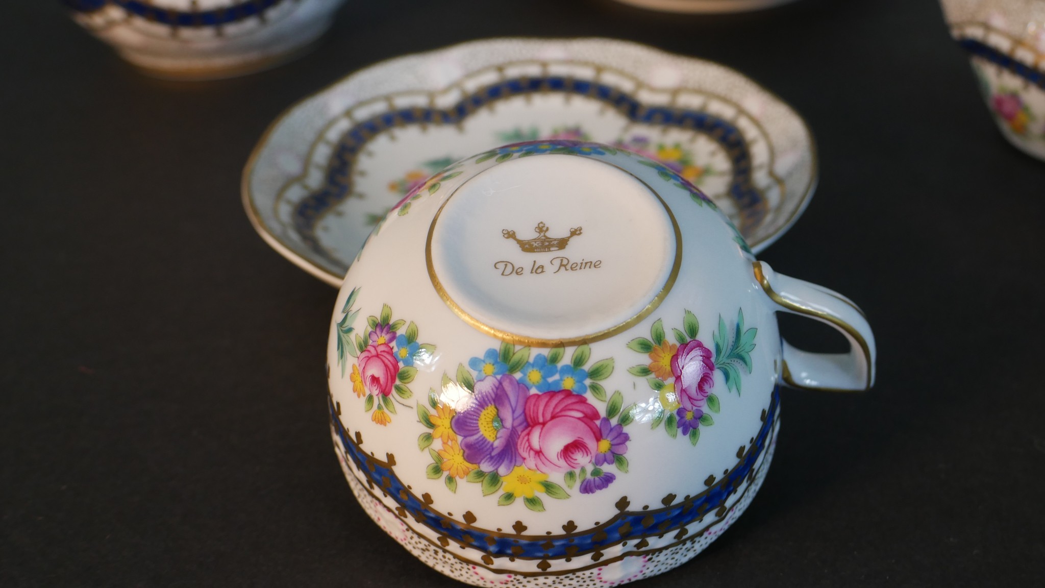 A De La Reine hand painted floral design vintage coffee set for one along with various other - Image 3 of 10