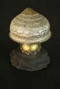 Christopher Nigel Lawrence silver and silver-gilt novelty surprise mushroom box, with lift off cap