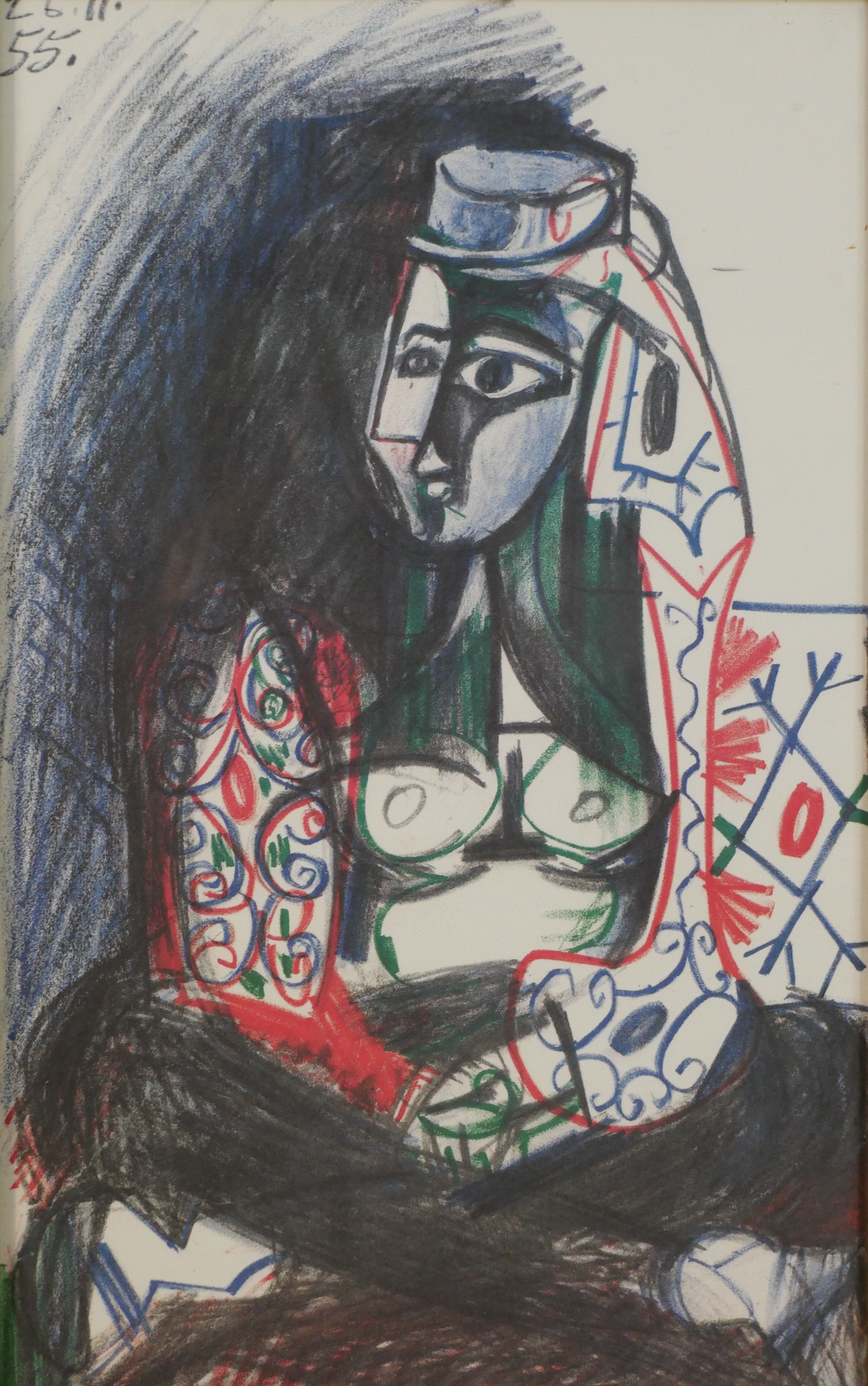 Pablo Picasso (1881-1973), Femme Red lithograph, unsigned, dated in plate. H.46.5 W.32.5cm
