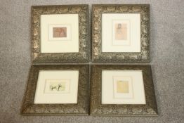 Four framed and glazed prints of famous works of art, including Edwin Landseer: Study of a Horse,