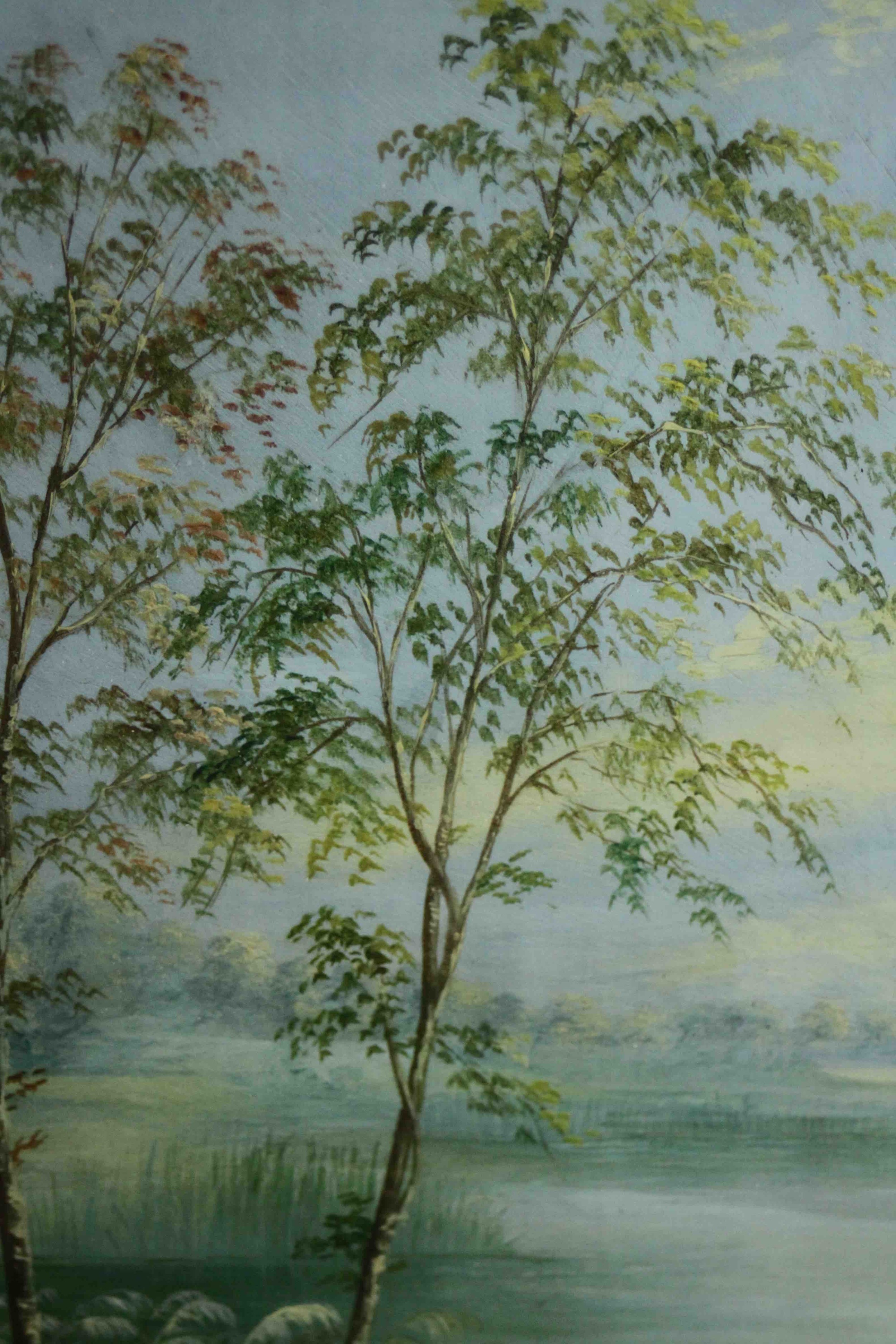 Two framed and glazed 19th century watercolours of river landscapes, unsigned. H.60 W.35cm. - Image 9 of 13