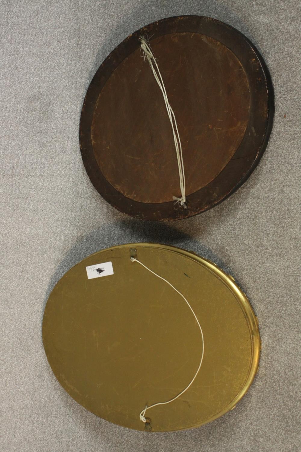 Two oval wall mirrors, one ebonized and one gilt framed. H.68 W.54cm. (largest) - Image 7 of 7