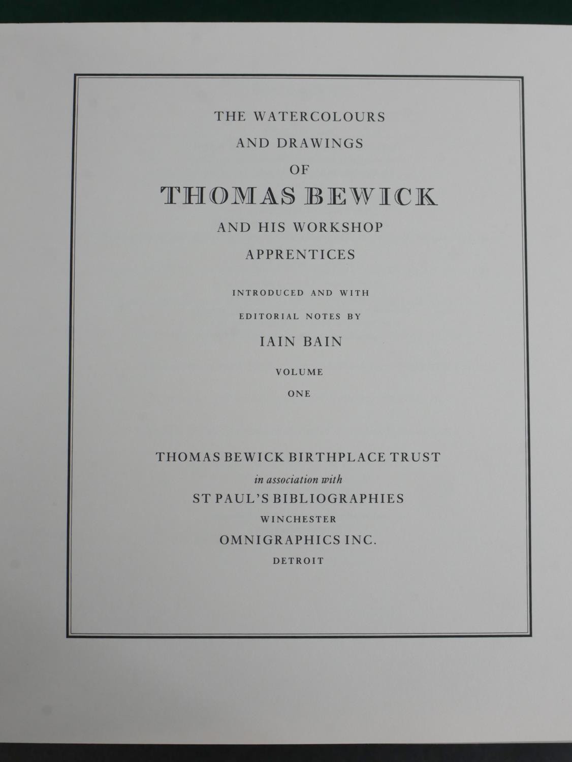 Iain Bain; The Watercolours and Drawings of Thomas Bewick And His Workshop Apprentices, volumes I - Image 8 of 9