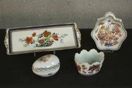 A collection of Vista Alegre hand painted and gilded porcelain, including an Oriental design bowl,