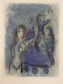 After Marc Chagall, Rahab And The Spies Of Jericho, Lithograph. H.54 W.45cm