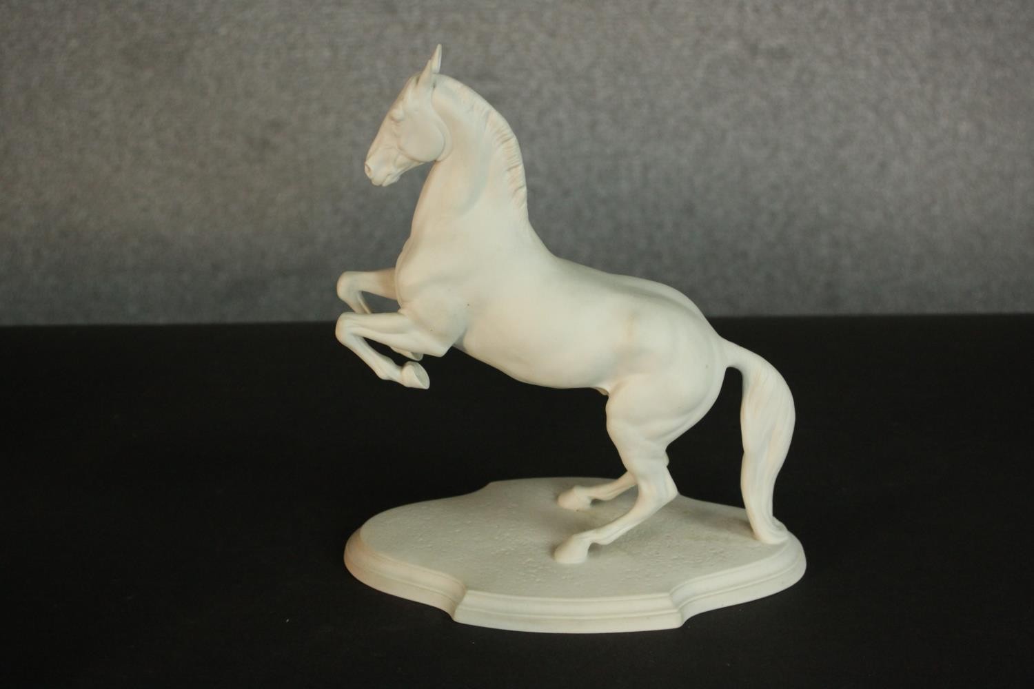 A collection of ceramics and porcelain, including a bisque porcelain rearing horse, a basket - Image 3 of 12