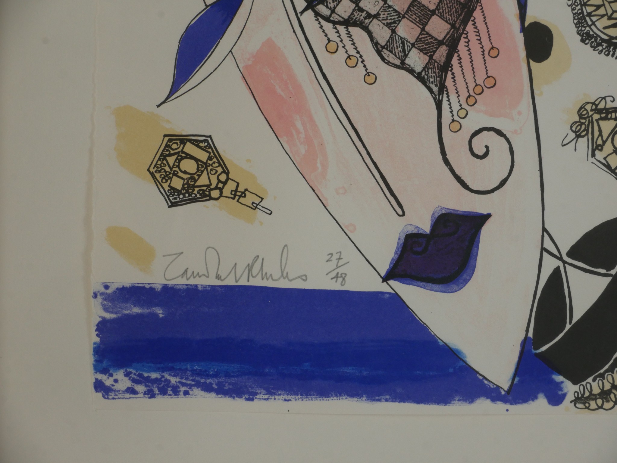 Zandra Rhodes, Head With Scribbled Jewels (from the Portfolio 'Artists Choice' 1987), 1987 - Image 4 of 5