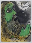 Marc Chagall, Job en Priere (Job Praying), colour lithograph, unsigned. H.54 W.45cm