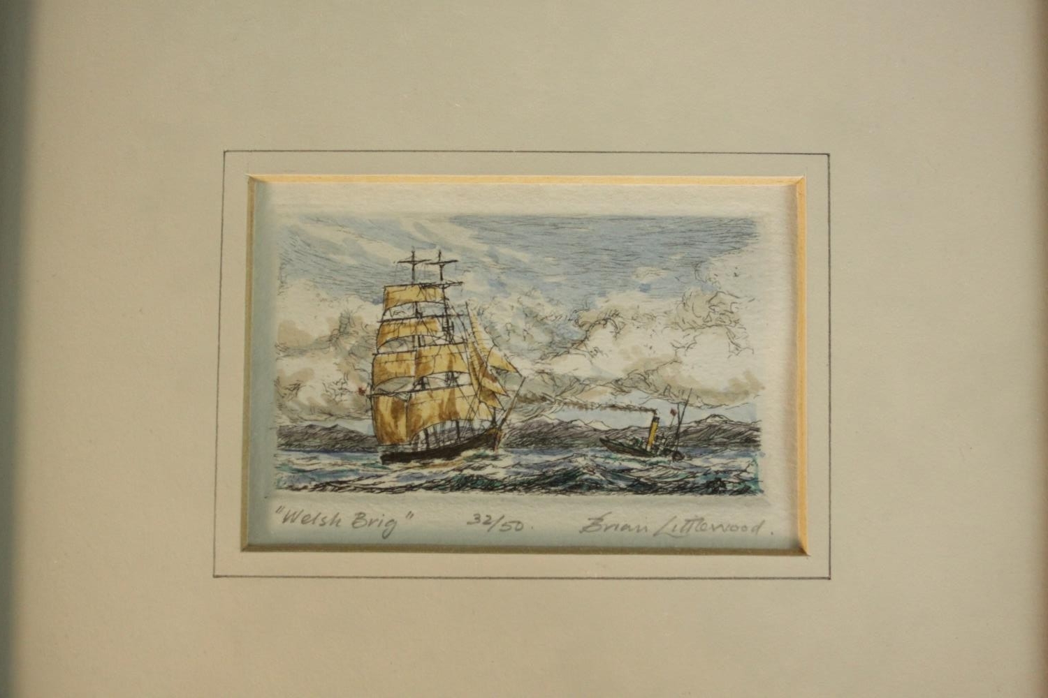 Brian Littlewood (1934-) two hand coloured limited edition etchings of boats (Pride of Baltimore and - Image 3 of 7