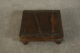 Coffee table. Indian hardwood, small size. H.15 W.41 D.41cm.