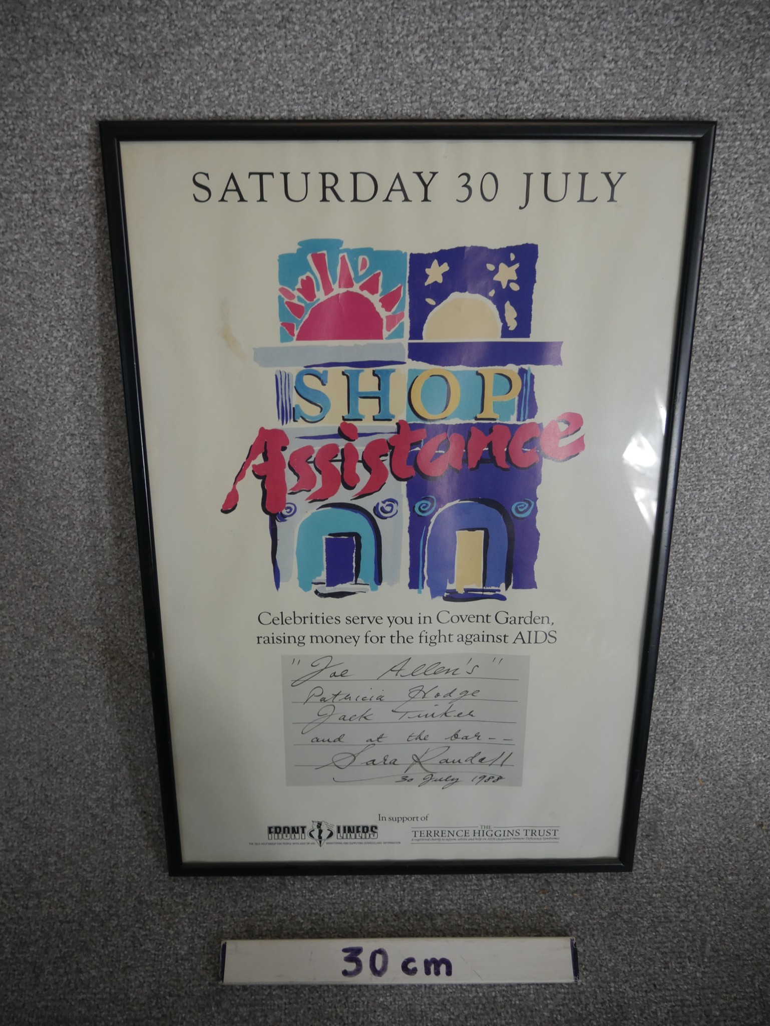 Shop Assistance, Saturday 30th July 1988 poster 'Celebrities serve you in Covent Garden raising - Image 2 of 5