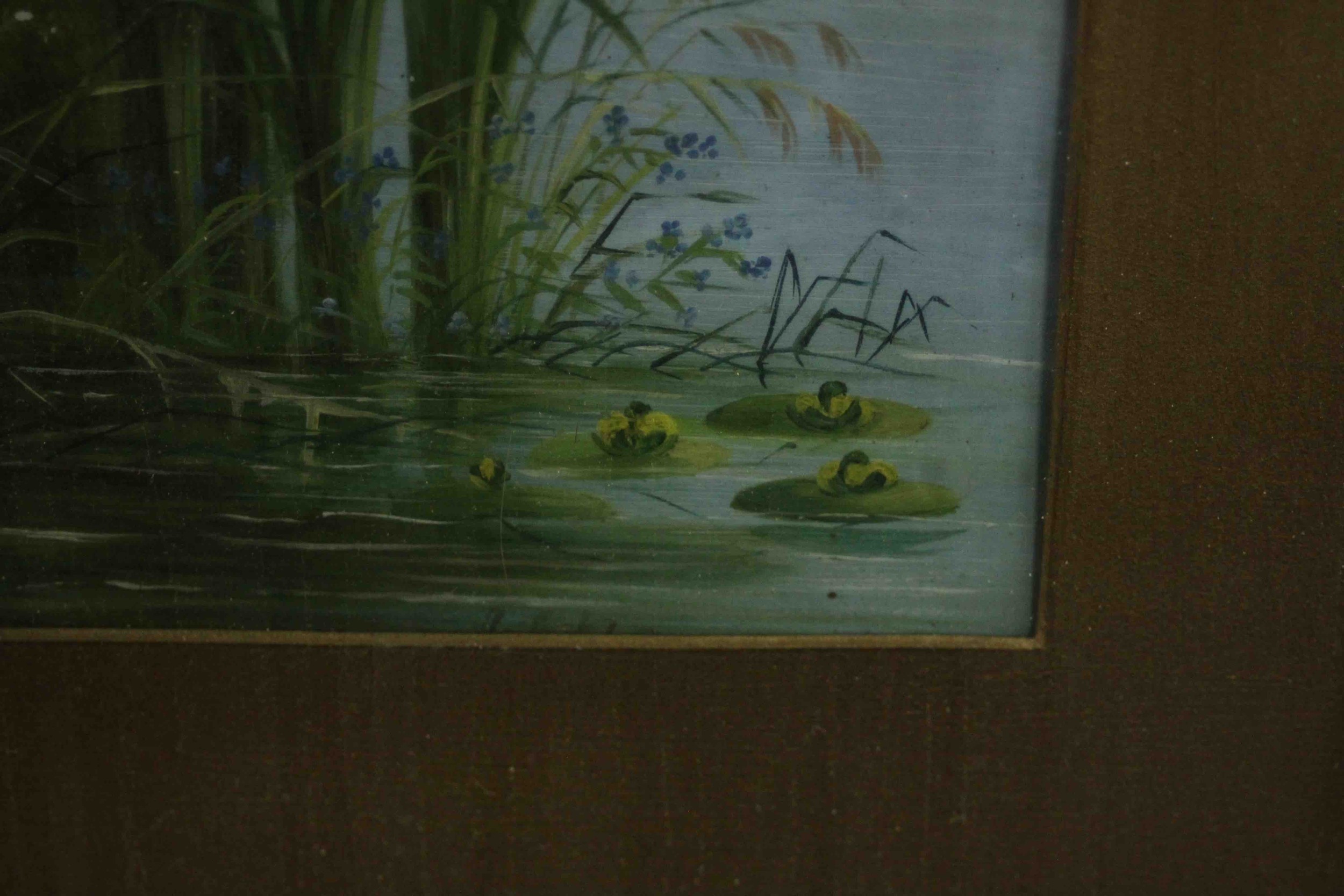 Two framed and glazed 19th century watercolours of river landscapes, unsigned. H.60 W.35cm. - Image 5 of 13