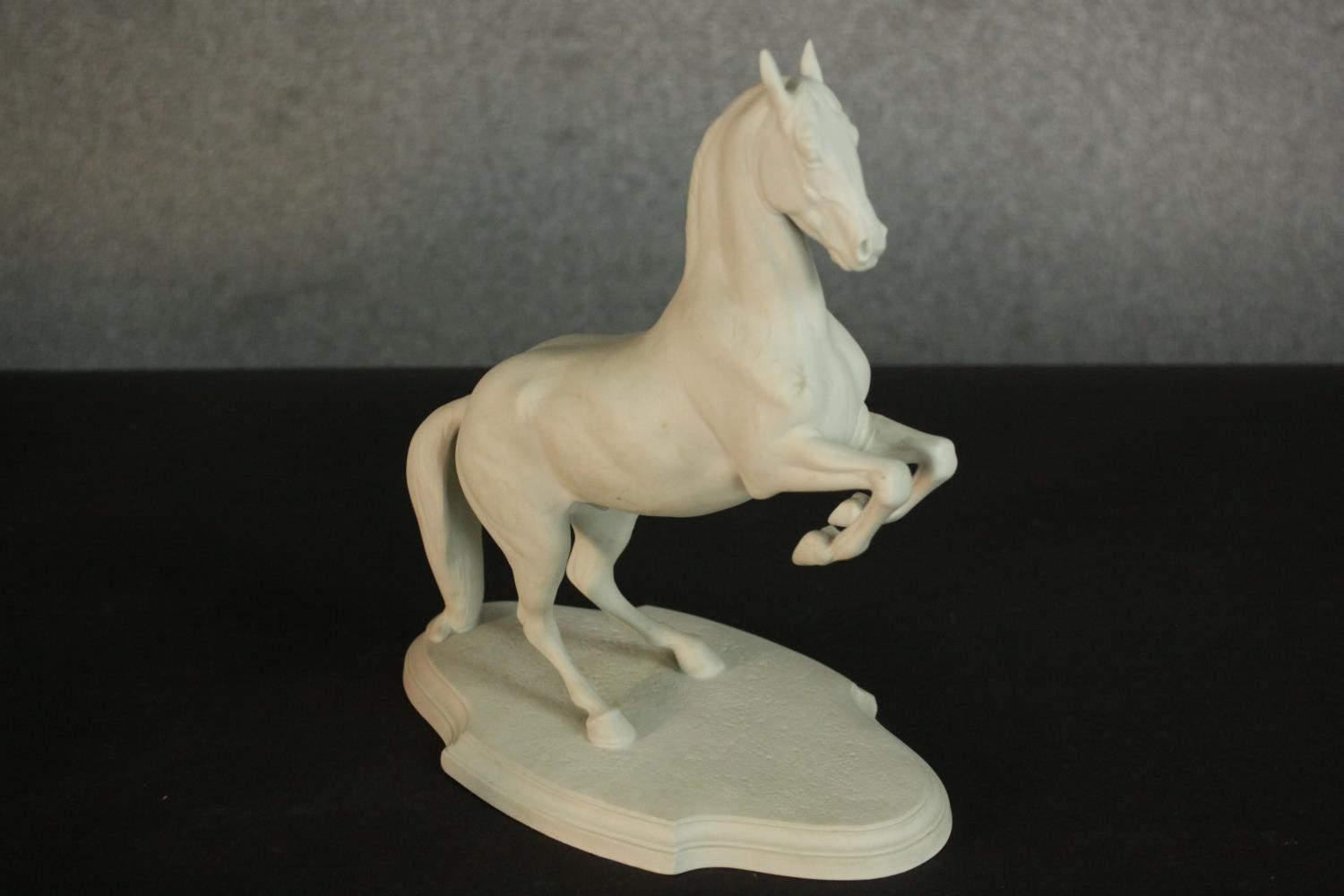A collection of ceramics and porcelain, including a bisque porcelain rearing horse, a basket - Image 4 of 12