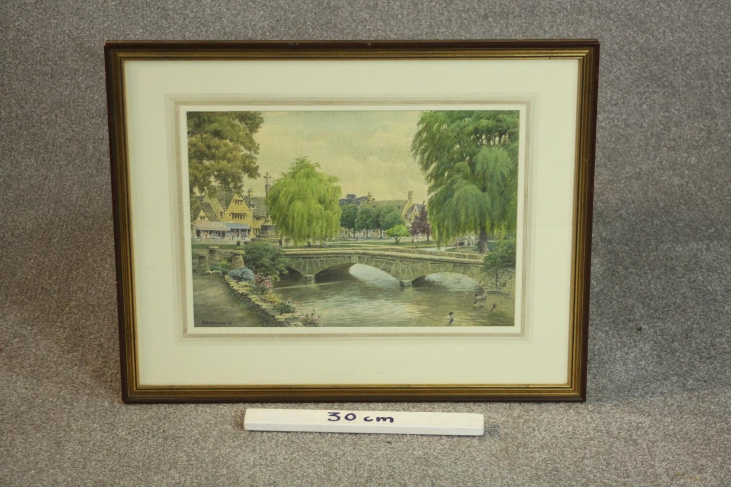 Colin Newman (b. 1923), Bridge in a Town, watercolour, signed lower left. H.48 W.60cm. - Image 3 of 4