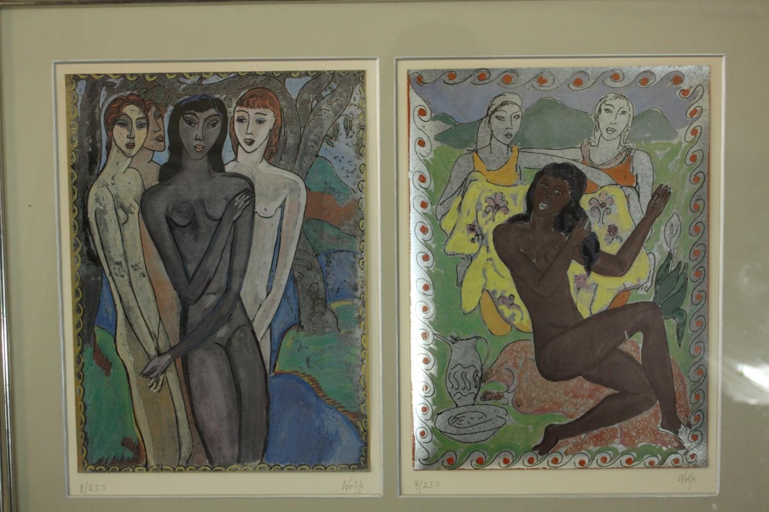 Edward Wolfe (1897-1982), six prints from the Song of Songs, signed and numbered 'Wolfe 8/250' (in - Image 3 of 9