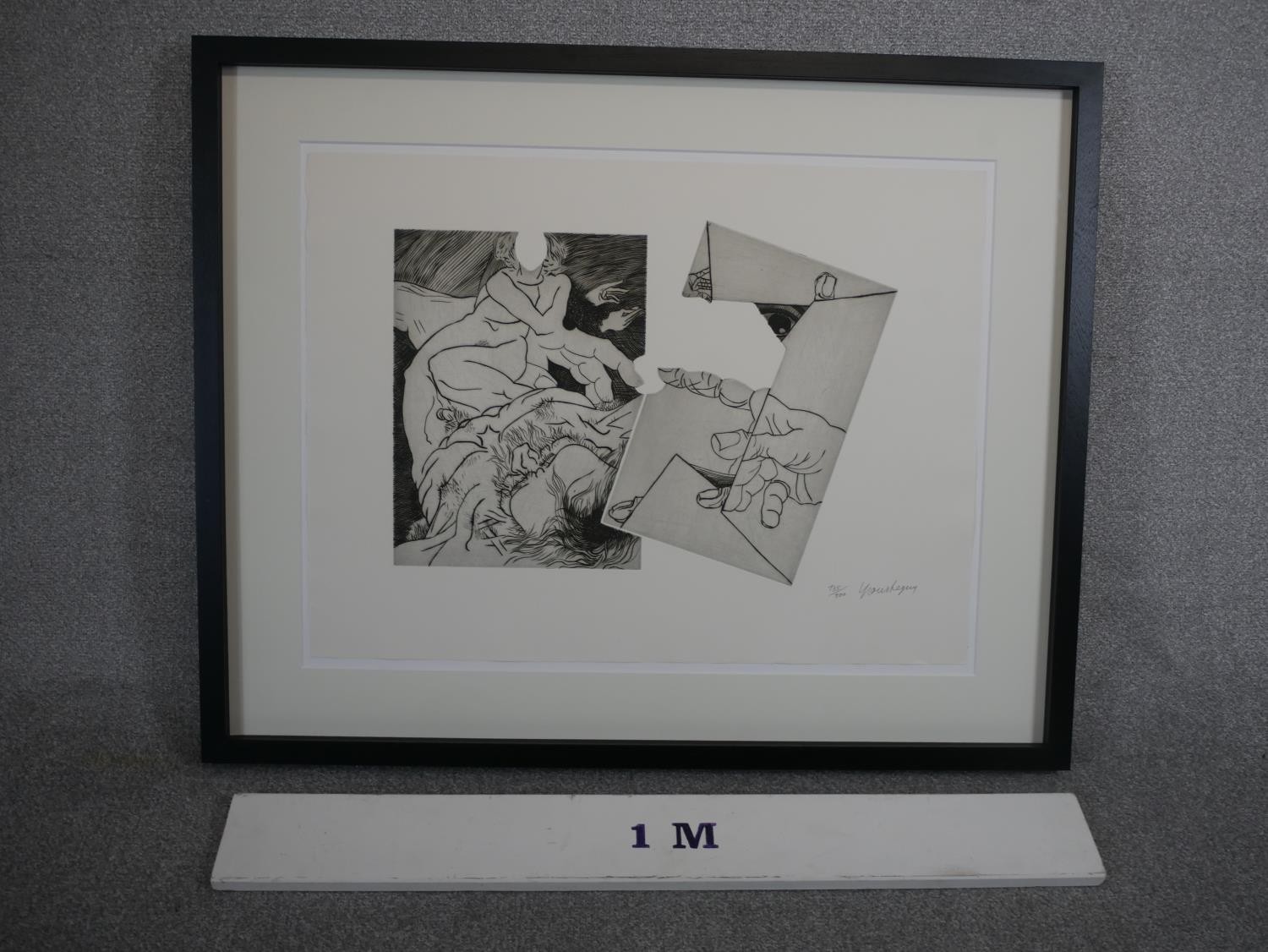 Jean Ipoustéguy, Omaggio a Michelangelo, 1975 Etching on BFK Rives paper, signed, edition 135/200. - Image 3 of 4