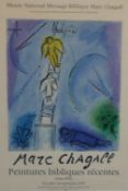 Marc Chagall, Jacobs Ladder , 1977 Lithographic Exhibition Poster, in colours. H.90 W.65cm.