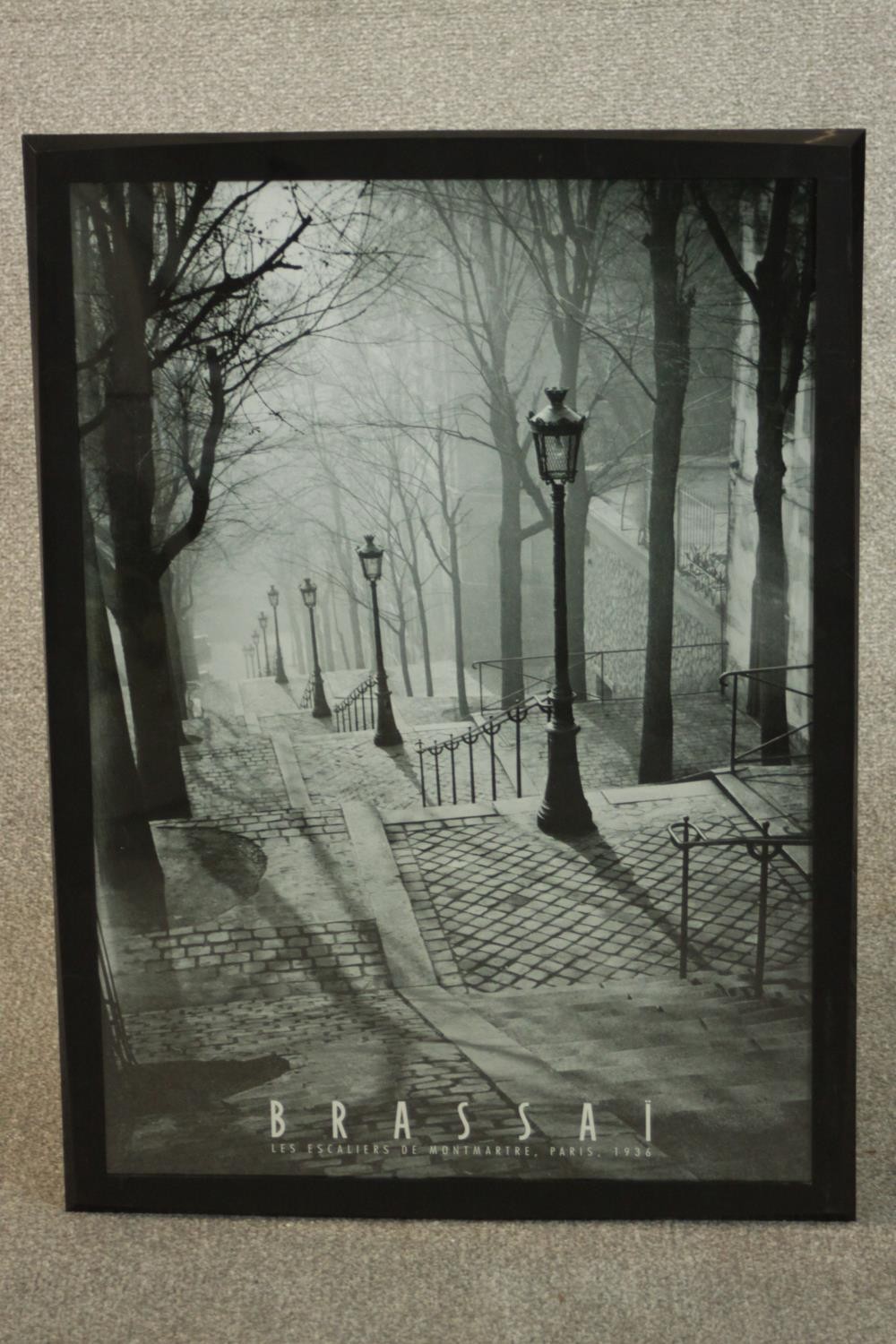 Brassai, a framed photographic art print of Les Escaliers de Montmartre Paris 1936. H.74 W.54cm. - Image 2 of 4