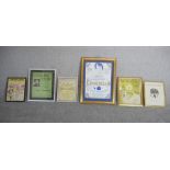 Six framed and glazed vintage theatre programmes and posters, various productions. H.55 W.40cm