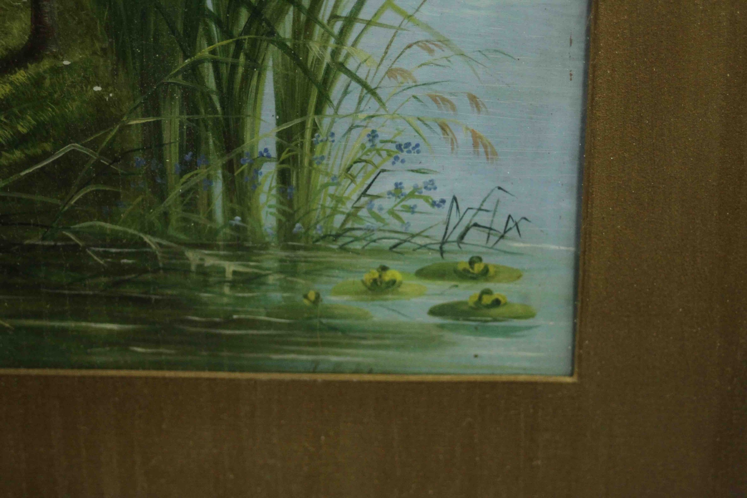 Two framed and glazed 19th century watercolours of river landscapes, unsigned. H.60 W.35cm. - Image 10 of 13