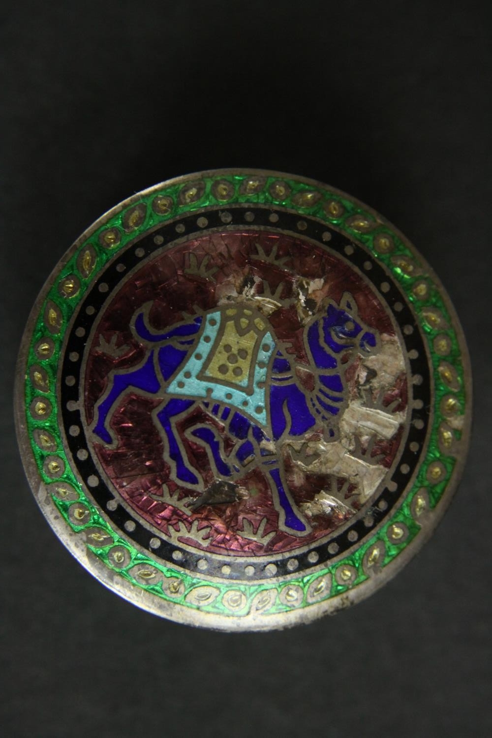 Three Oriental silver and white metal pieces, including a repousse design floral form dish on - Image 14 of 16