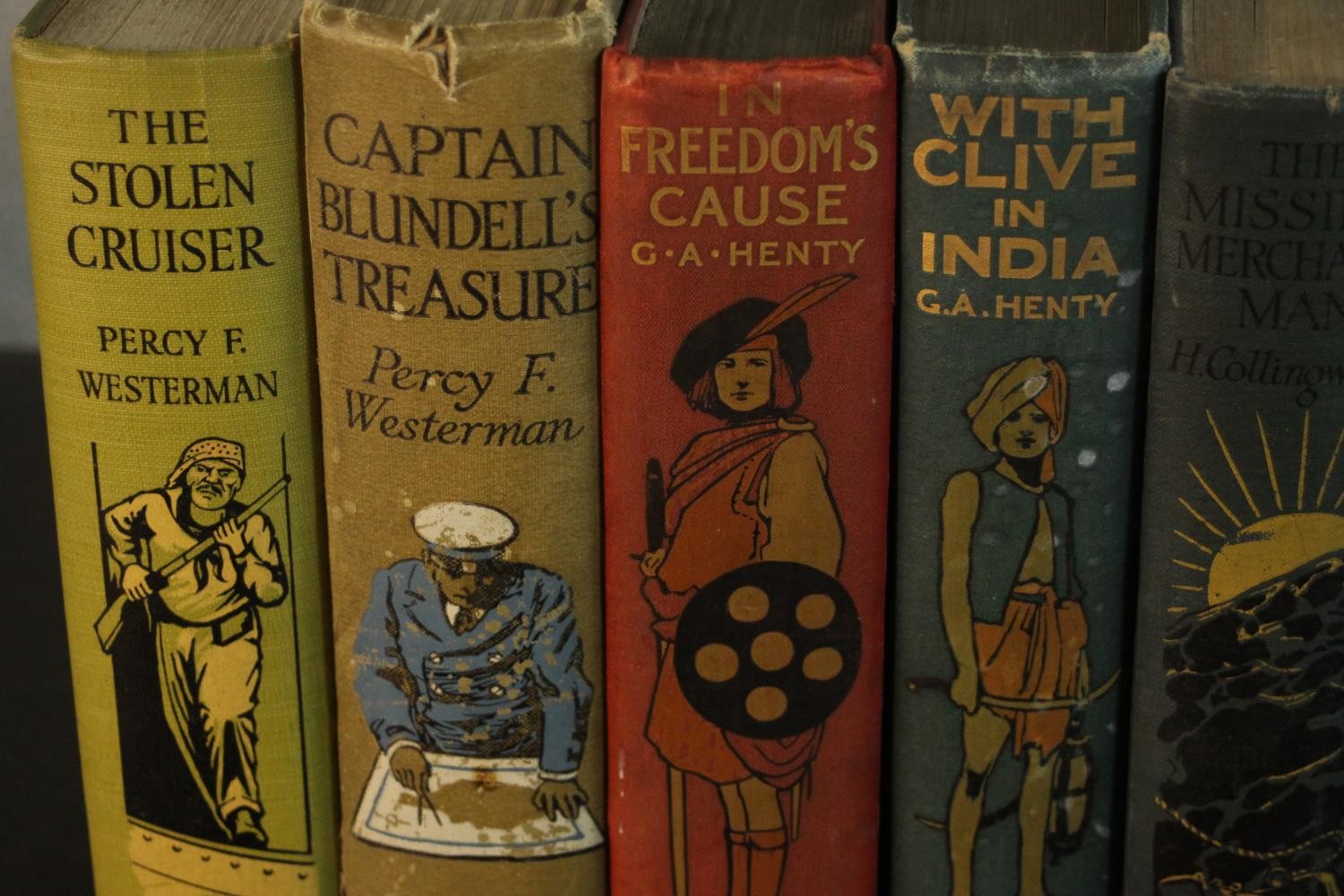 A collection of fourteen early 20th Century ‘Blackie’ boys novels all with decorated covers. Various - Image 3 of 8