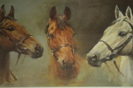 After Susan L. Crawford (British Contemporary); 'We Three Kings' head and neck portraits of Red Rum,