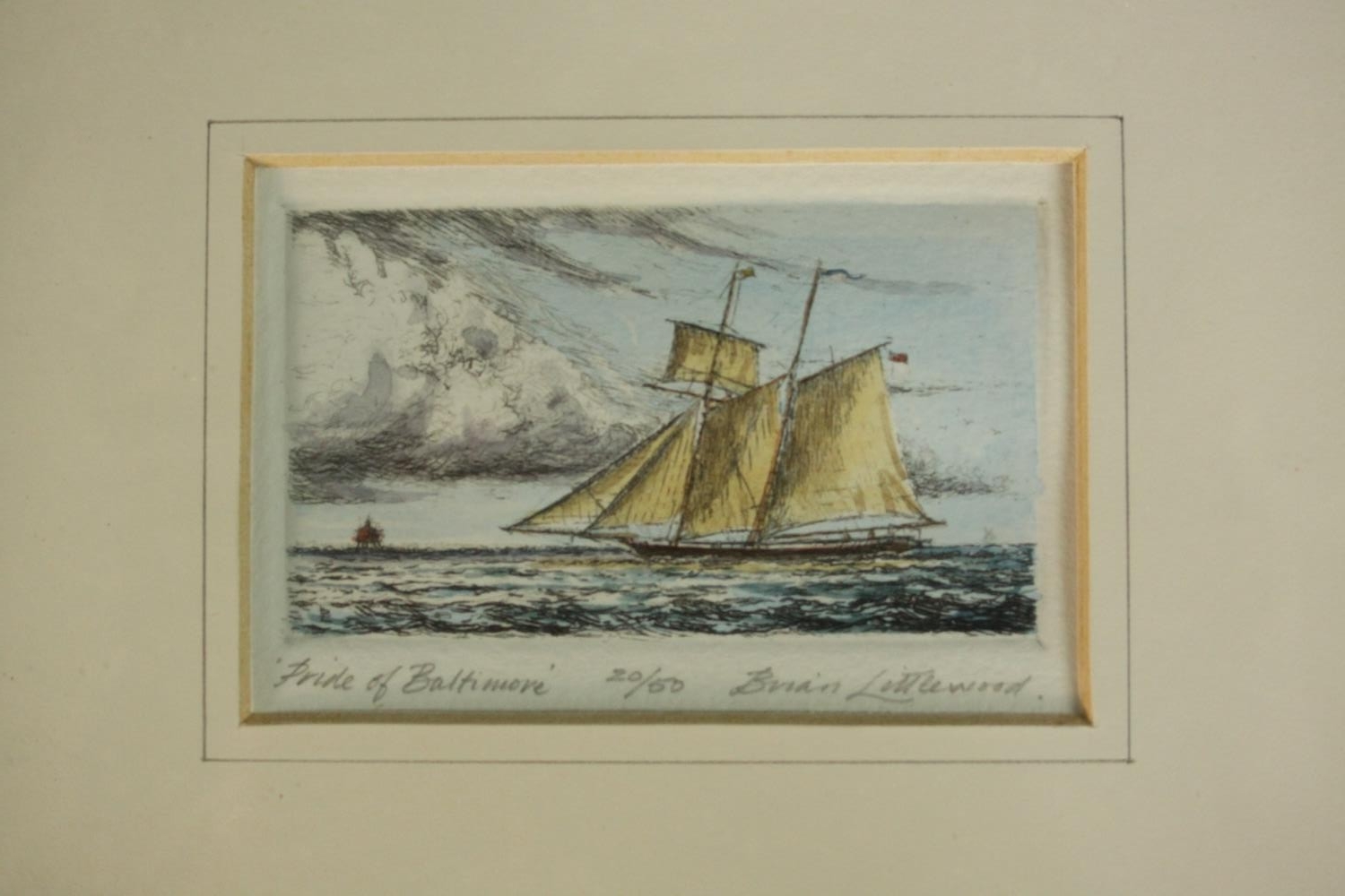 Brian Littlewood (1934-) two hand coloured limited edition etchings of boats (Pride of Baltimore and - Image 4 of 7