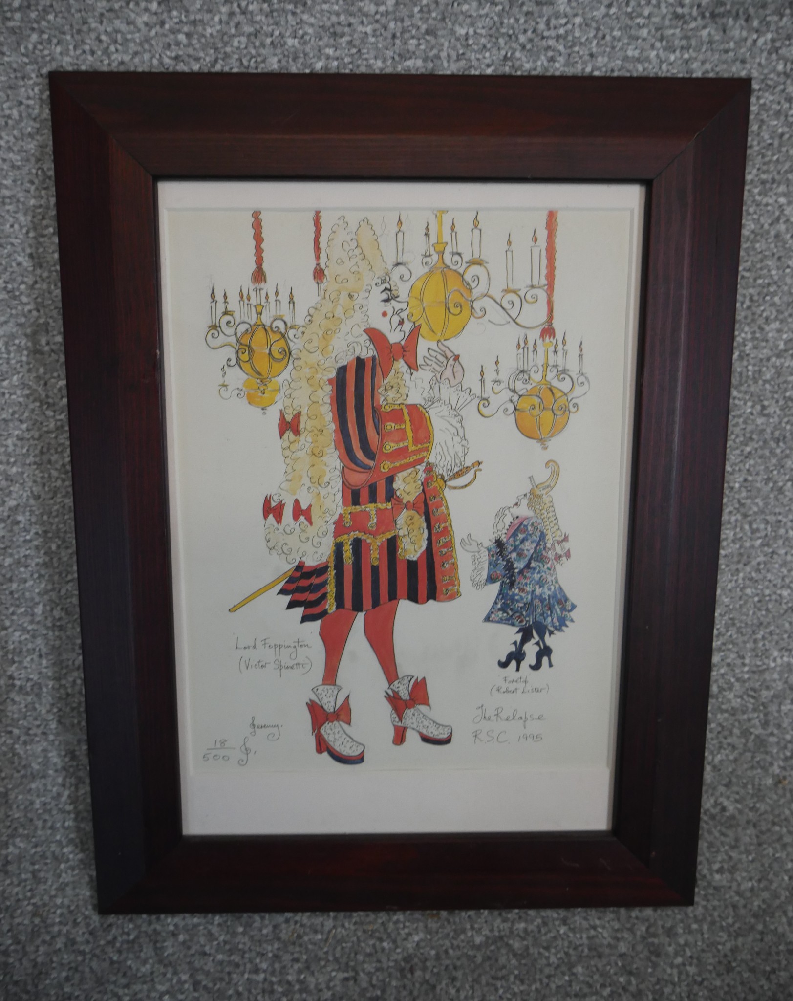 A framed and glazed signed limited edition print of Lord Foppington from The Relapse by the Royal - Image 5 of 5