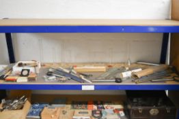A shelf of vintage scientific equipment. Test tubes etc.