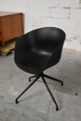 A Hay AAC swivel tub chair by Hee Welling. 58cm W x 45cm D x 80cm H.