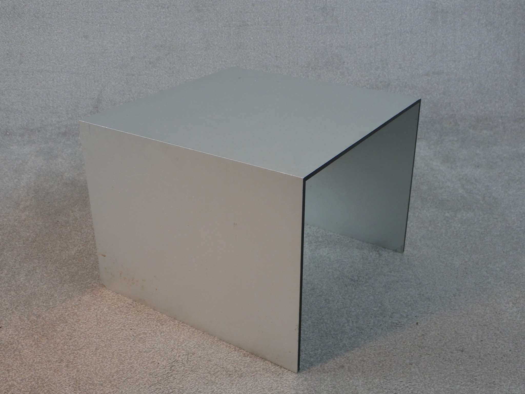 A B&B Italia coffee table in aluminium wrapped plywood. H.45 W.59 D.59cm - Image 3 of 4