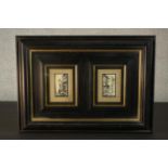 A framed pair of pen sketches of Norwich street scenes, each signed indistinctly and titled. H.49