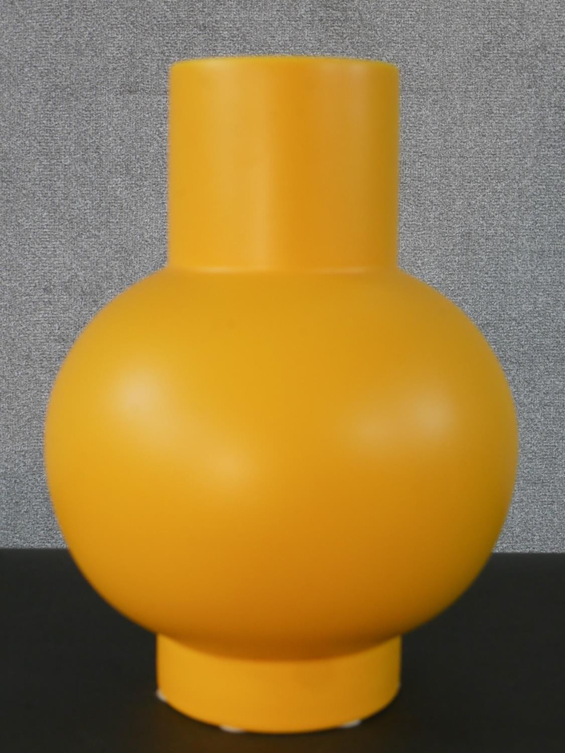 A RAAWII Yellow Strøm large earthenware vase designed by Nicholai Wiig-Hansen, printed mark to base.