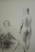 Giacomo Manzù (1908 - 1991), limited edition signed print, artist sketching a female nude, signed,